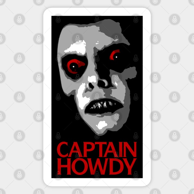 Captain Howdy Face Sticker by Power Up Prints